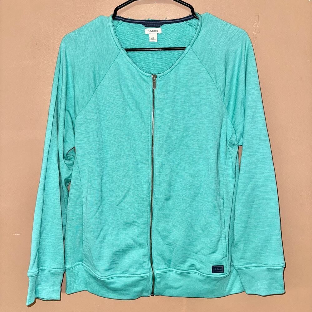 L.L. Bean Women's Full Zip Teal Blue Jacket - Size Medium